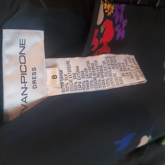 Evan Picone 100%‎ Silk long sleeve Lined Smocked SZ. 8 Midi Dress NWT - Picture 5 of 12